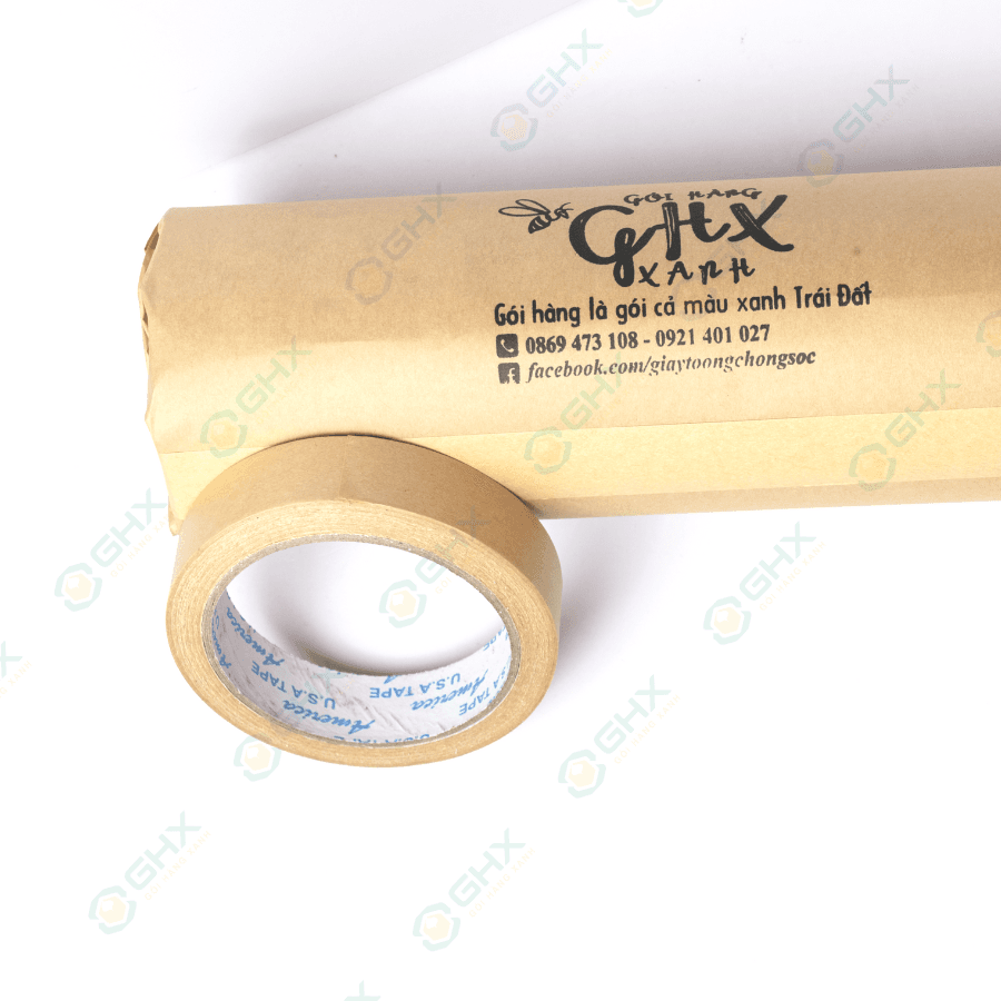 Băng keo giấy kraft Da Bò Đài Loan 24mm x 22m
