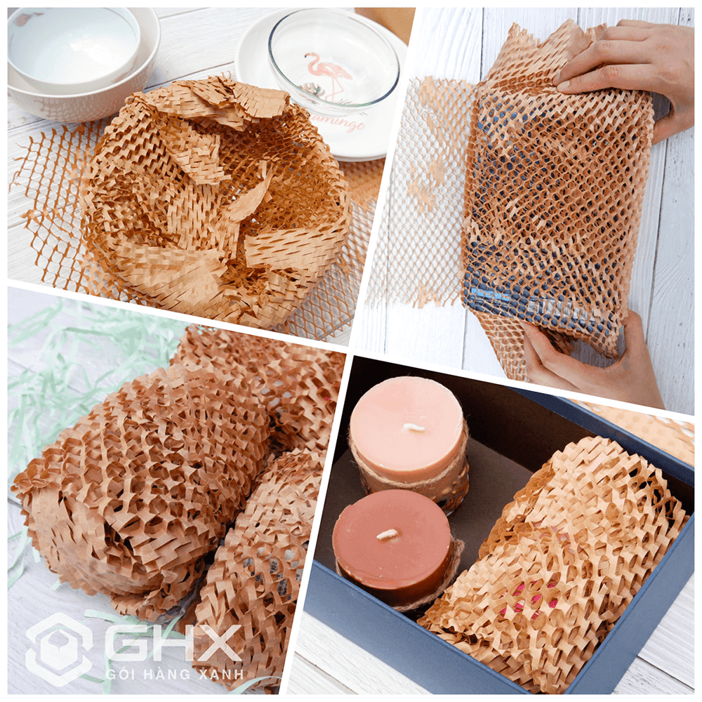 Giấy Tổ Ong 38cmx250m GHX - Chất giấy kraft xi măng 80gsm