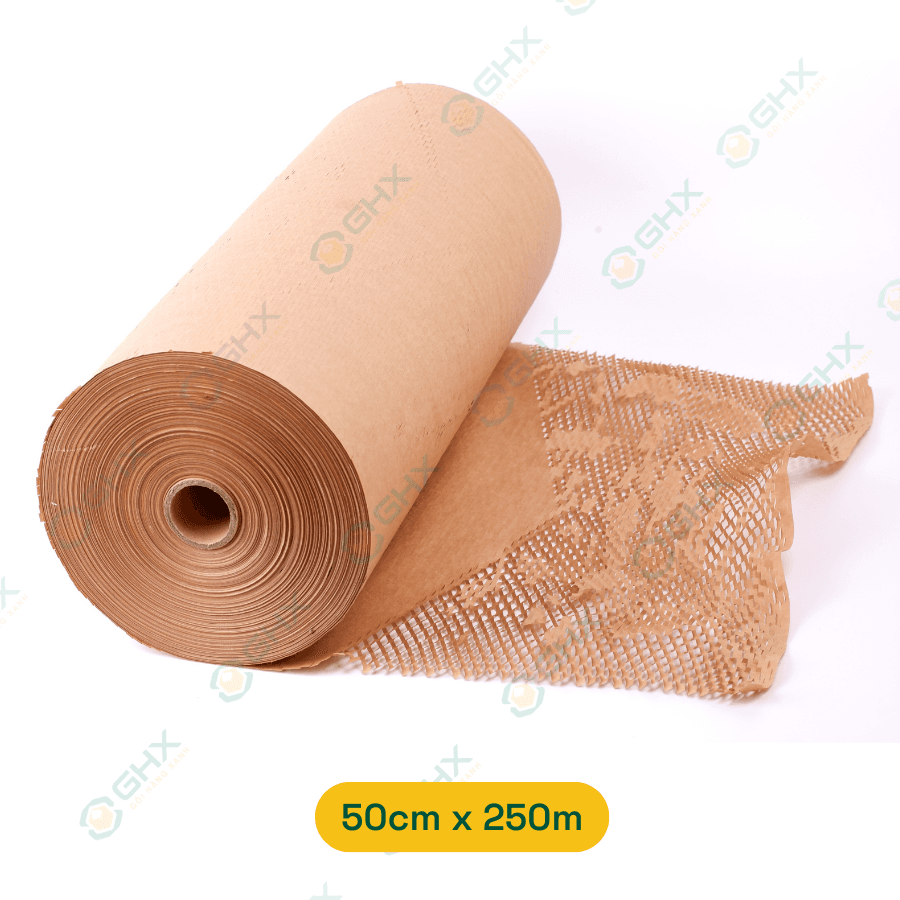 Giấy Tổ Ong 50cmx250m GHX - Chất giấy kraft xi măng 80gsm